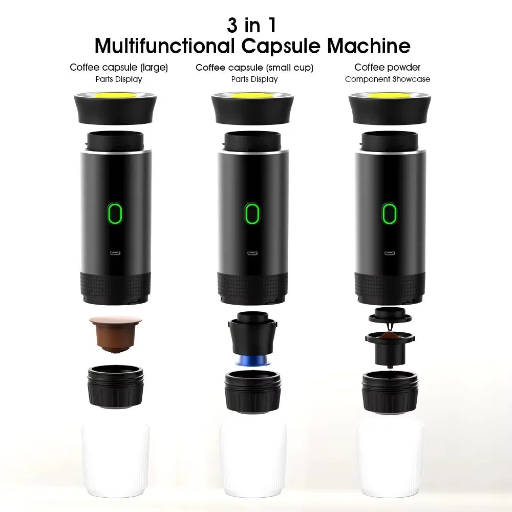 3-in-1 Capsule Powder Travel Coffee Maker